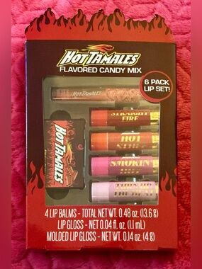 Lip Balm & Gloss 6-Pack — Red, Orange & Pink